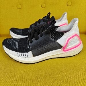 Adidas UltraBoost 19 Black White Pink Sneakers Women's Running Shoes Size 7.5